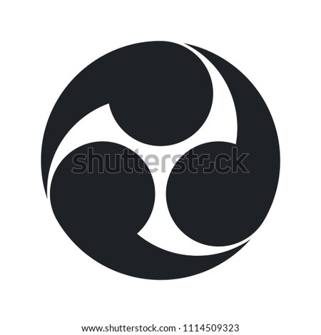 Japanese Liquid Spiral Logo. Isolated Vector Icon