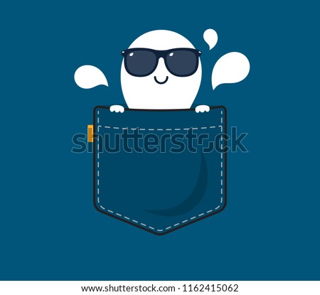 a ghost with shade behind the pocket