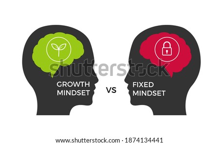 The Growth and Fixed Mindset. Isolated Vector Illustration