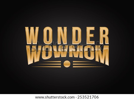 Wonder Wow-mom logo. Abstract golden Logo