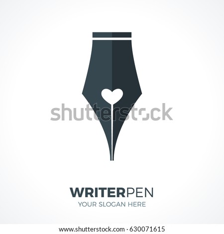Pen nib with heart sign