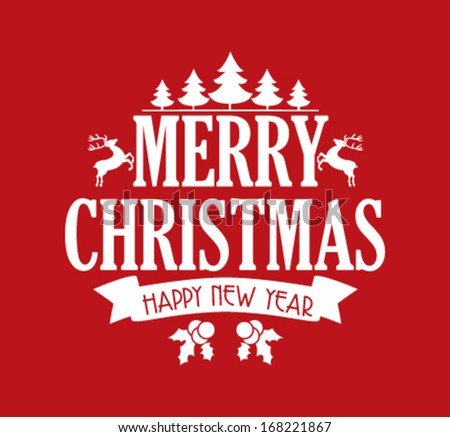 Merry Christmas Greeting Card | Typography | Retro Style Stock Vector ...