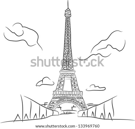 Free Hand Sketch Collection: Eiffel Tower In Paris, France Stock Vector ...