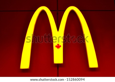 Toronto, Canada - July 23: Mcdonald'S Restaurant Sign On July 23, 2013 ...