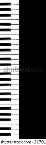 Piano isolated on black background