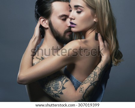 Passion couple portrait.romantic beautiful woman and handsome man.lovely boy and girl