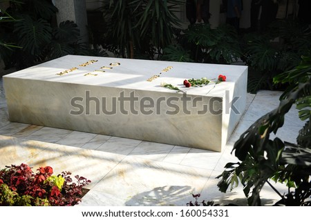 Belgrade, Serbia - October 26, 2013: Jovanka Broz, Yugoslavia\'s former First Lady built by her husband Josip Broz Tito in the House of Flowers mausoleum. Jovanka died of heart failure in a Belgrade.