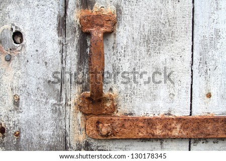 Rusted door handle on the door of an abandoned barn in the Delaware Water Gap National Recreation Area