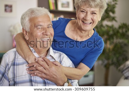 Portrait of laughing senior marriage
