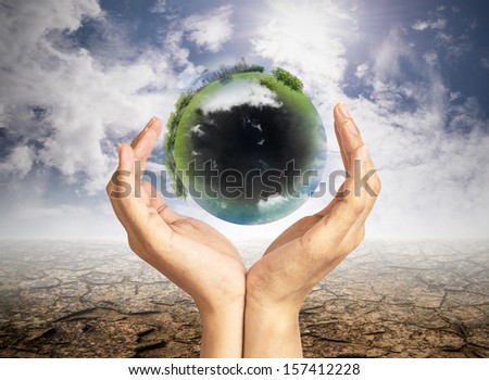 planet in hand, conserve environment concept