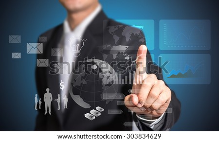 touch business concept and vision on technology in future