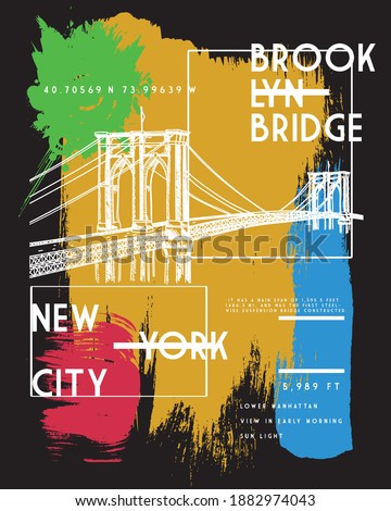 Brooklyn bridge design print for tee and poster