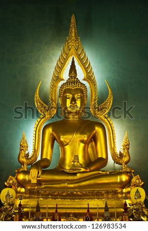 one image of holy thing beautiful Buddha in the tourist attraction of Thailand