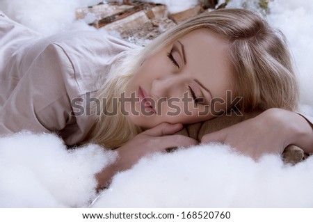 sleeping blonde lady