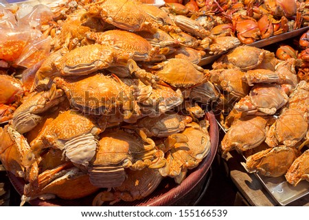 Cooked Chesapeake Bay Blue Crab Background seafood Pattern