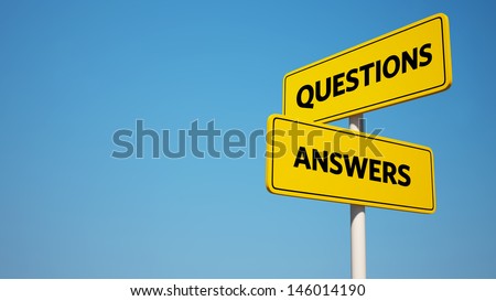 Question and Answer Signpost with Clipping Path