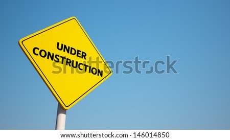 Under Construction Sign with Clipping Path