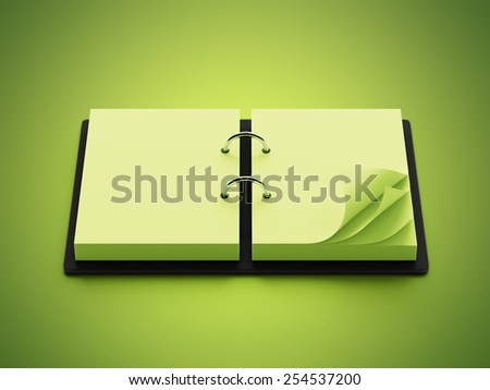 Green Paper Agenda isolated on green background