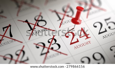 August 24 written on a calendar to remind you an important appointment.