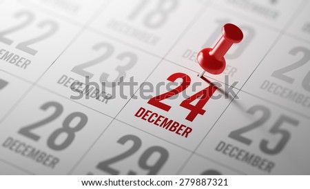 December 24 written on a calendar to remind you an important appointment.