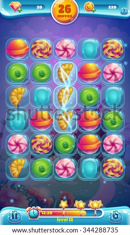 Sweet world mobile game user interface GUI playing field