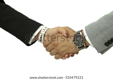 Business Handshake on the White Background