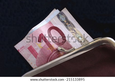 Euro Notes in a Purse