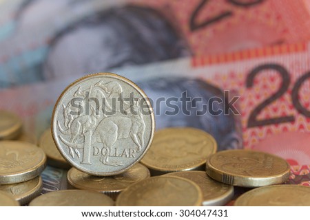 Australian One Dollar Coin and Bank Notes