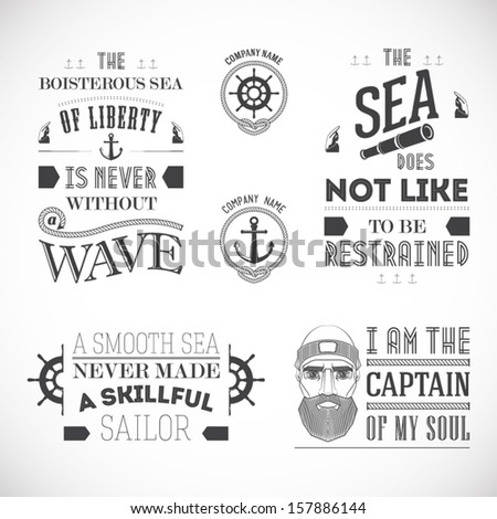 Set Of Vintage Nautical Labels, Typography Stock Vector 157886144 ...
