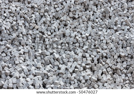 Heap of cobblestones on a construction site.