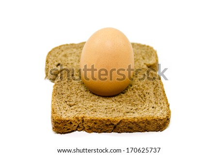 Fresh Brown Egg with Brown Toast Bread