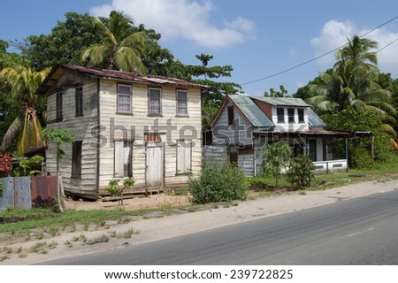 Old colonial free-slave houses in Paramaribo.