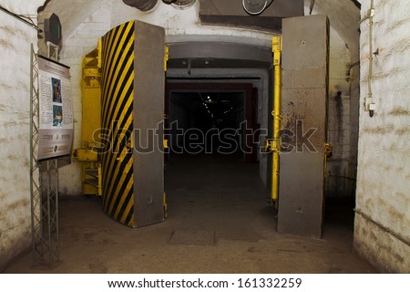Underground bunker from cold war.Object 825 GTS(or K-825)- an underground submarine base in Balaklava, a secret military installation during the Cold War, located in the Balaklava.Sevastopol. Ukraine.