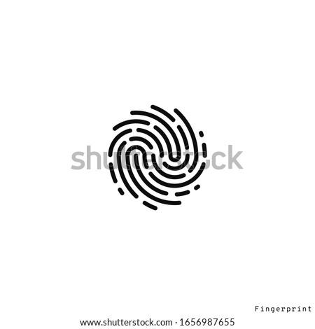 Abstract fingerprint. Logo. Isolated fingerprint on white background