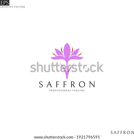 Saffron logo template. Purple flower