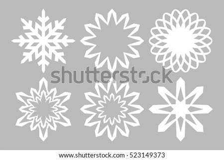 White Snowflakes Stock Vector 523149373 : Shutterstock