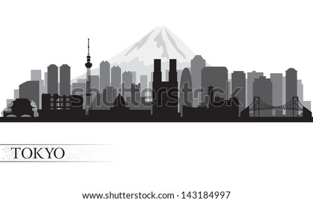 Tokyo city skyline. Vector silhouette illustration