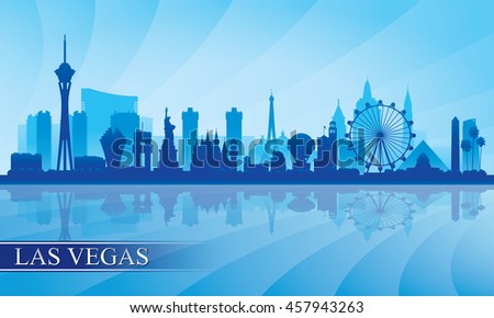 Las Vegas city skyline silhouette background, vector illustration