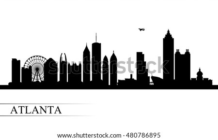 Atlanta city skyline silhouette background, vector illustration