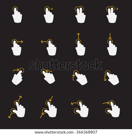 Gestures for mobile touch screen