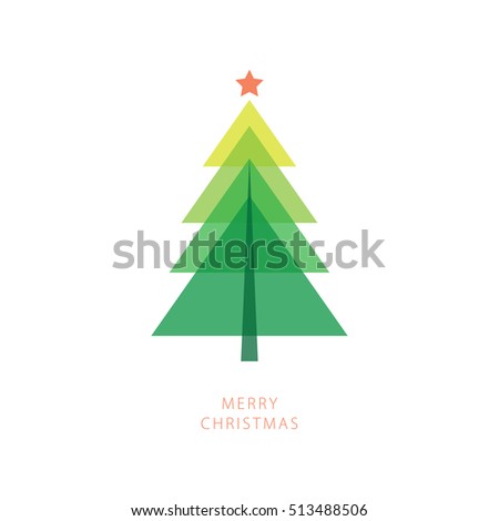 Merry Christmas Tree Vector Illustration - 513488506 : Shutterstock