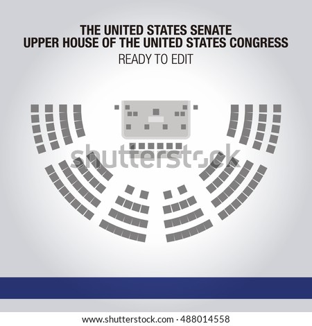 The United States Senate. Upper house of the United States Congress. Seating Plan. Editable seats.