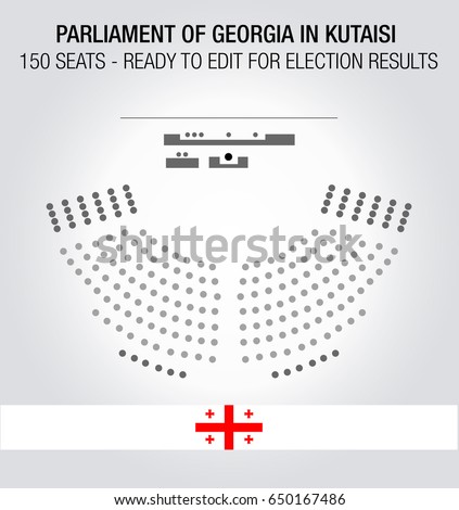 The Georgian Parliament seating plan. 150 seats ready to edit for election results.