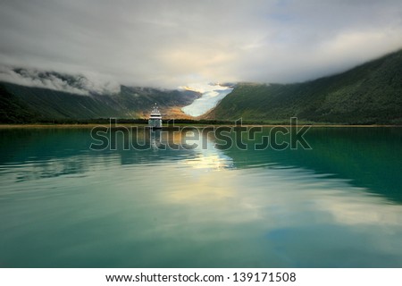 Fjords Of Norway,  glacier Swartisen, and the beautiful Norwegian landscape