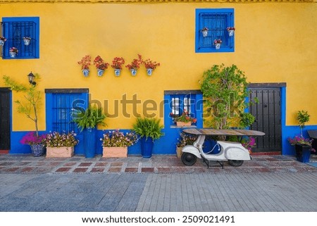 Similar – Image, Stock Photo Malaga, Spain. Facade Wall Of Bell Tower Of The Cathedral Of The Incarnation. Famous Landmark