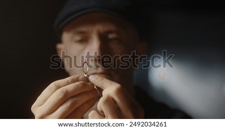 Similar – Image, Stock Photo Jeweler with hammer and chisel creating jewelry in workshop