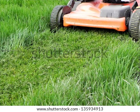 Cropper in action on the spring grass/Grass Mowing