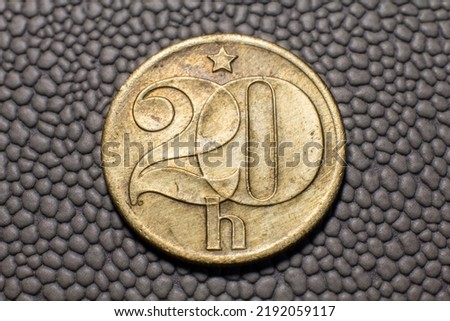 Czechoslovakia 20 heller coin close up ストックフォト © 