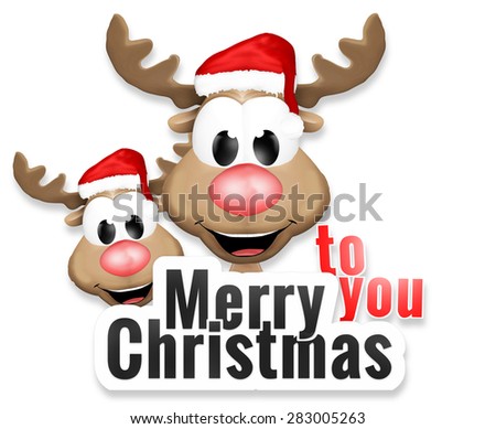 Merry Christmas Icon Reindeer Stock Photo 283005263 : Shutterstock