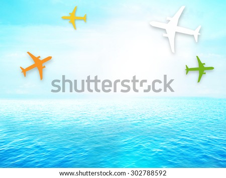 planes ocean open water light blue sky water